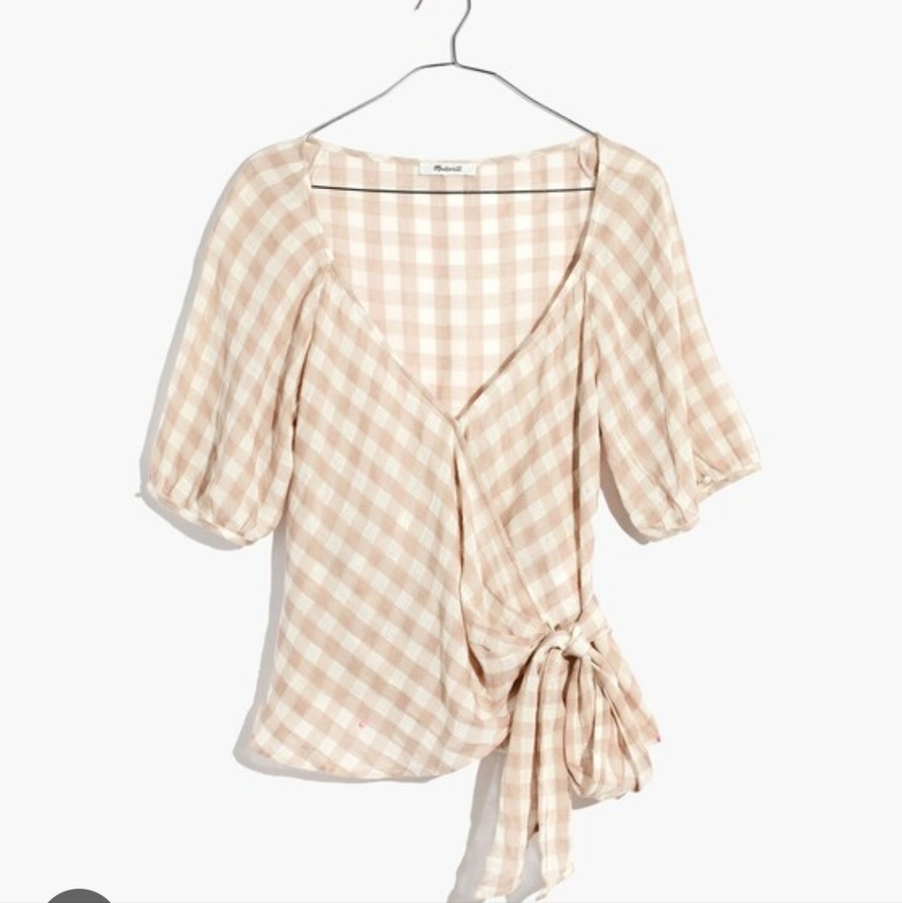 Madewell Plaid Wrap Top - Picture 4 of 7